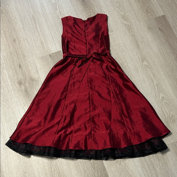 George Vintage Red Formal Kids Sleeveless Dress Sz 14 - Picture 6 of 6